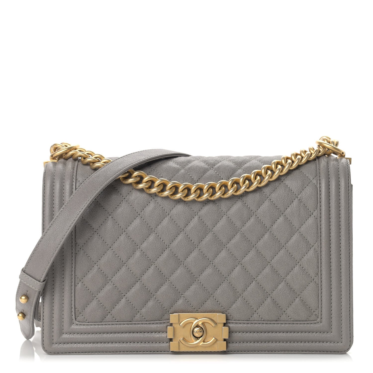 Chanel Caviar Quilted New Medium Boy Flap Grey 1 of 11