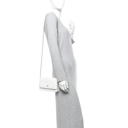 Chanel Caviar Quilted Wallet On Chain WOC White 2 of 12