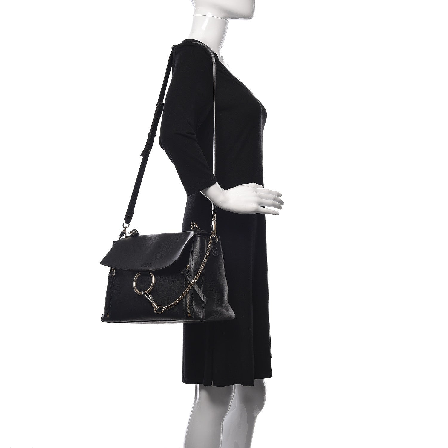 Chloe Calfskin Medium Faye Day Shoulder Bag Black 3 of 10