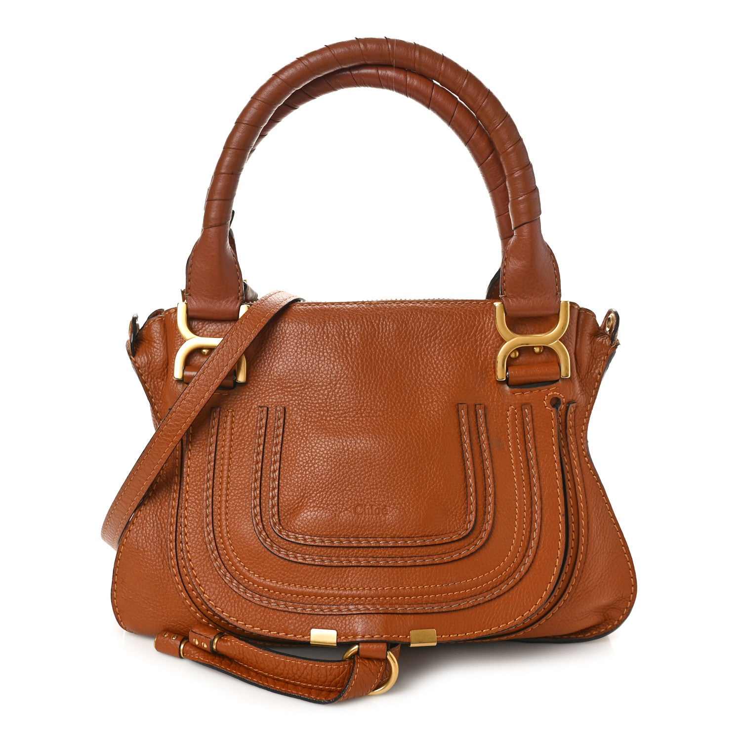 Chloe Calfskin Medium Marcie Satchel Tan 1 of 8
