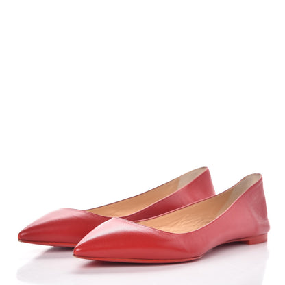 Christian Louboutin Shiny Nappa Ballalla Flats 37.5 Red 3 of 10