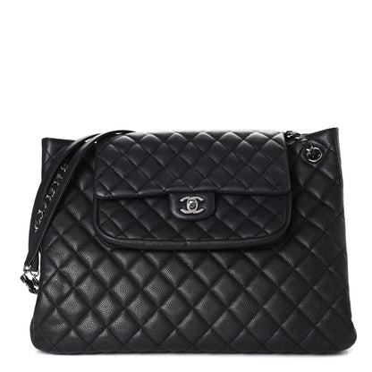 Chanel Caviar Quilted Flap Tote Dark Grey 1 of 9