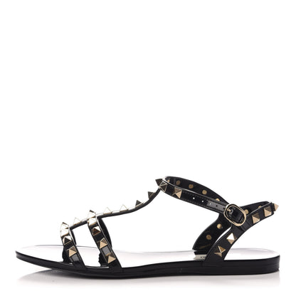 Valentino Garavani PVC Jelly Rockstud Caged Sandals 36 Black 1 of 7