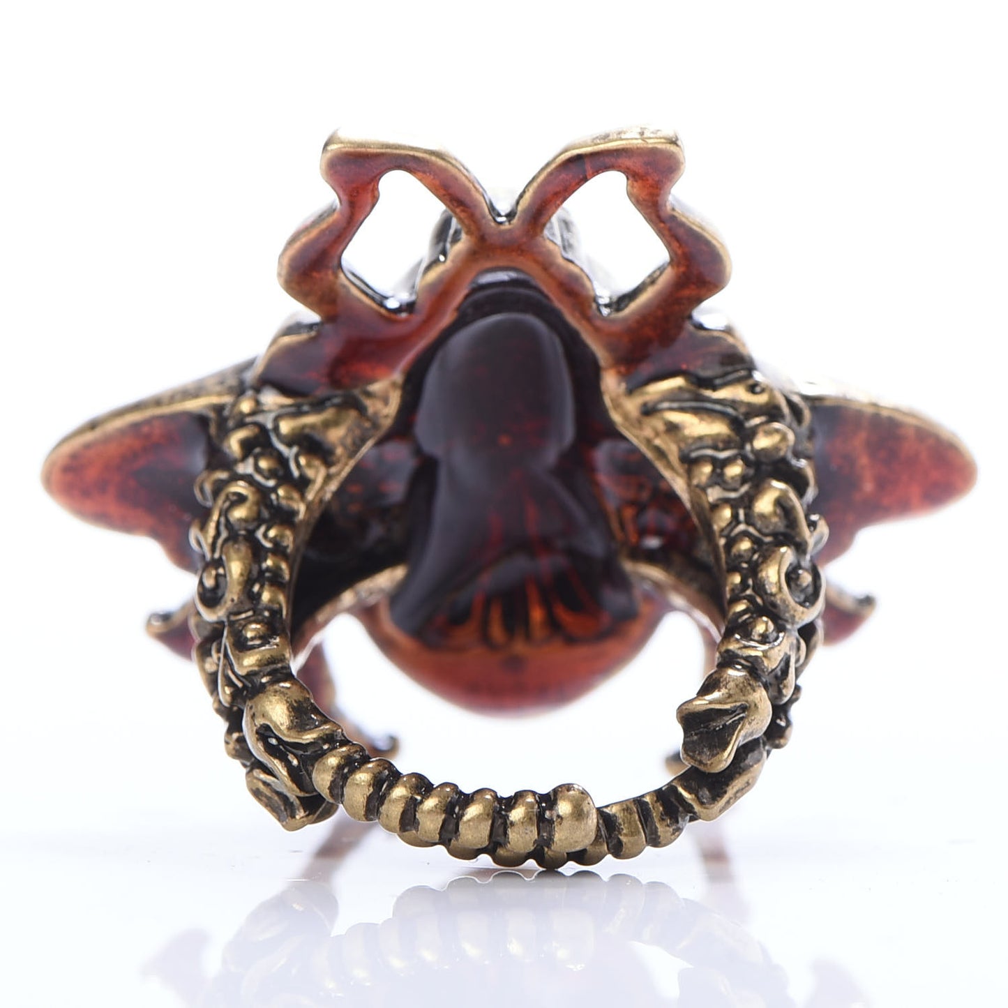 Metal Enamel Bee Ring 5 Aged Gold
