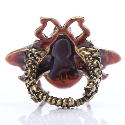 Gucci Metal Enamel Bee Ring 5 Aged Gold 4 of 5
