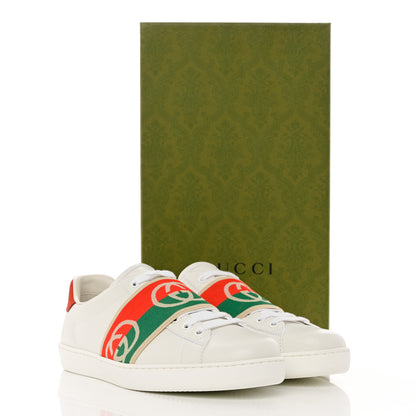 Gucci Calfskin Web Interlocking G Mens Ace Sneakers 8.5 White 9 of 9