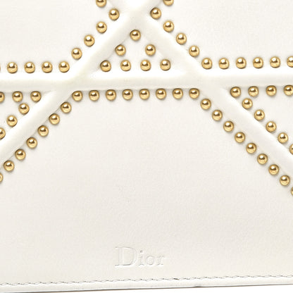 Christian Dior Calfskin Studded Diorama Wallet on Chain Pouch Off White 12 of 13