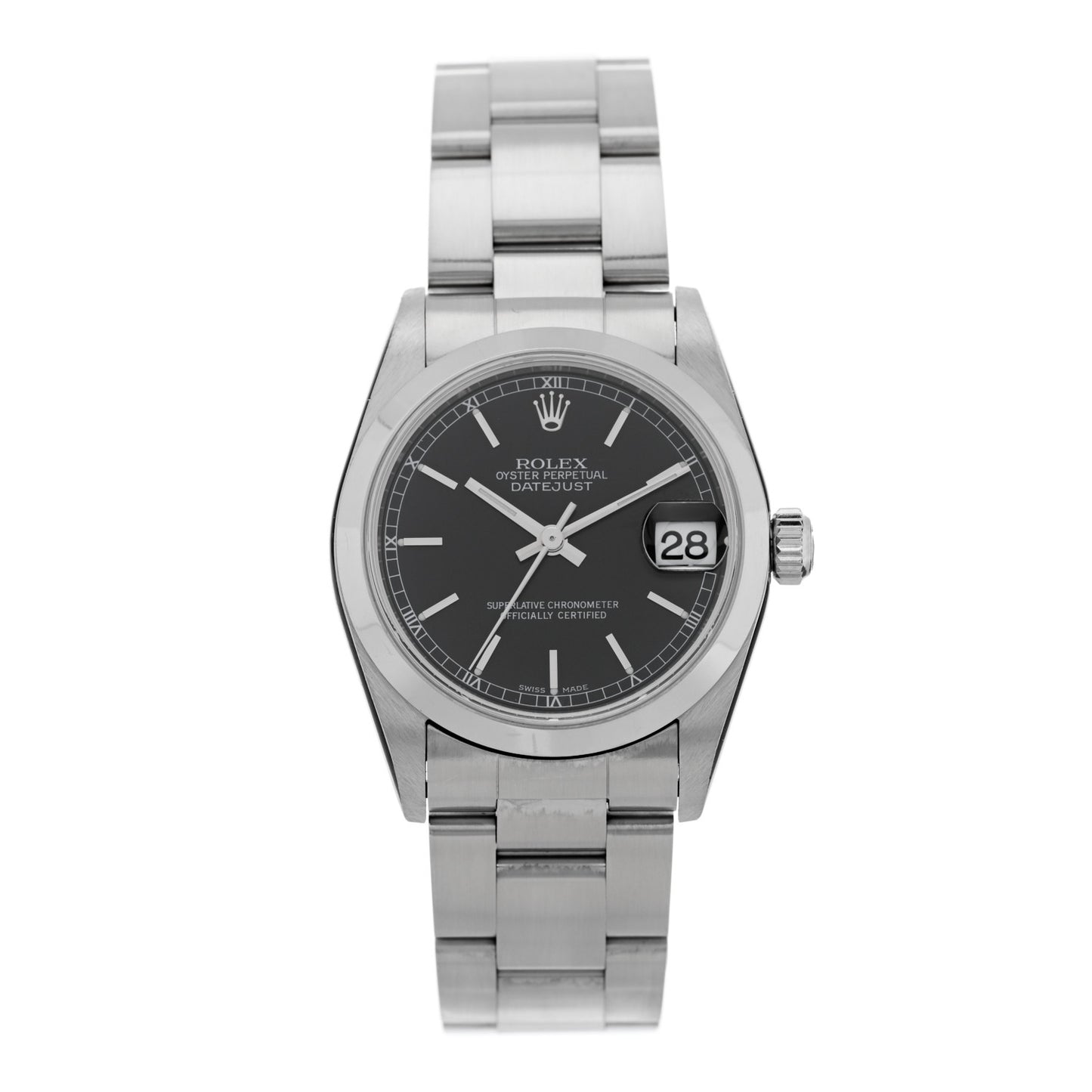 Stainless Steel 31mm Oyster Perpetual Datejust Watch Black 78240
