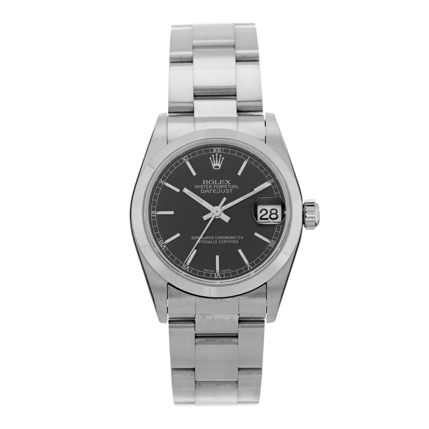Rolex Stainless Steel 31mm Oyster Perpetual Datejust Watch Black 78240 1 of 5