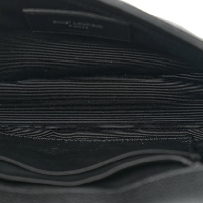Saint Laurent Grained Calfskin Matelasse Chevron Classic Monogram Baby Chain Bag Black 5 of 11