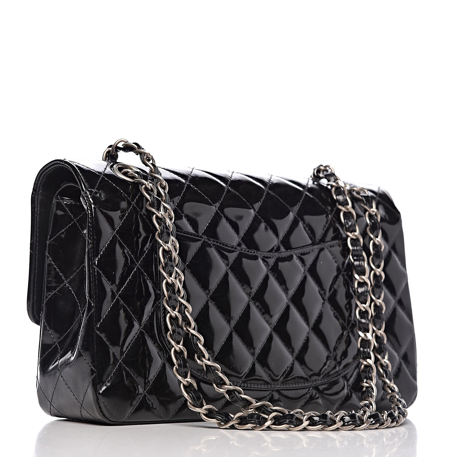 Chanel Patent Quilted Medium Double Flap Black 3 of 17