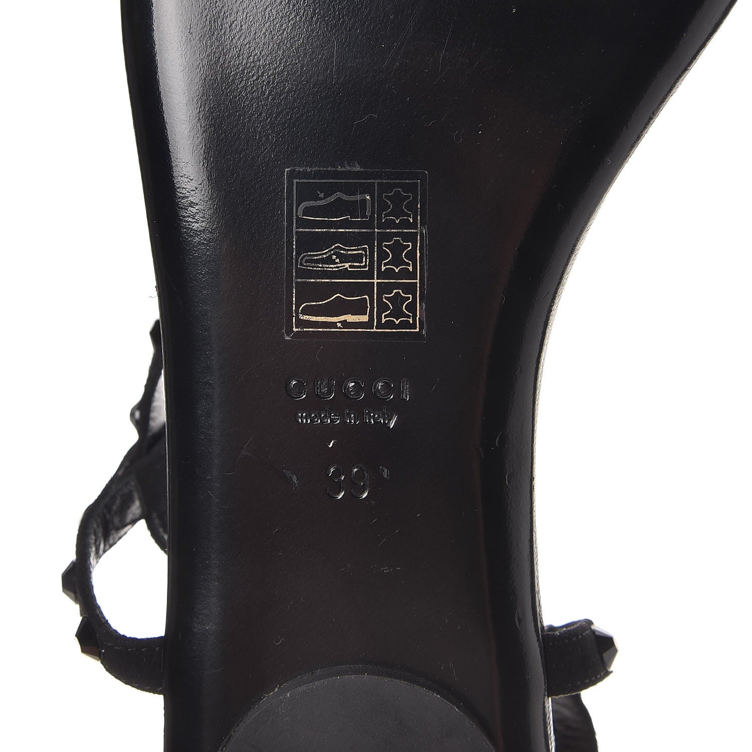 Gucci Kid Scamosciato Crystal Thong Sandals 39 Black 6 of 9