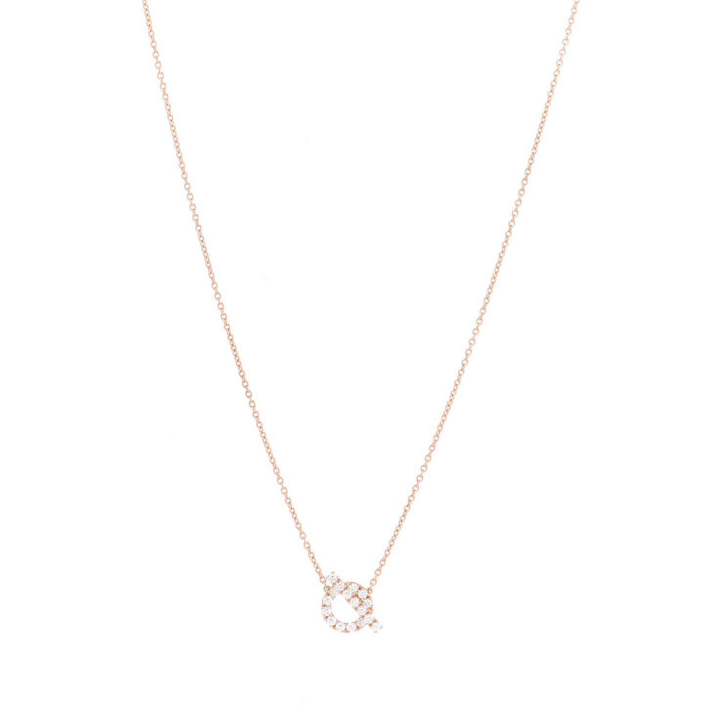 18K Rose Gold Diamond Finesse Pendant Necklace