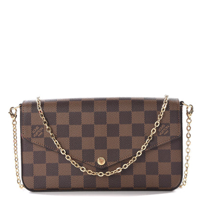 Louis Vuitton Damier Ebene Pochette Felicie Chain Wallet 1 of 12