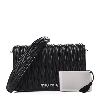 Miu Miu Nappa Matelasse Chain Shoulder Bag Black 10 of 10