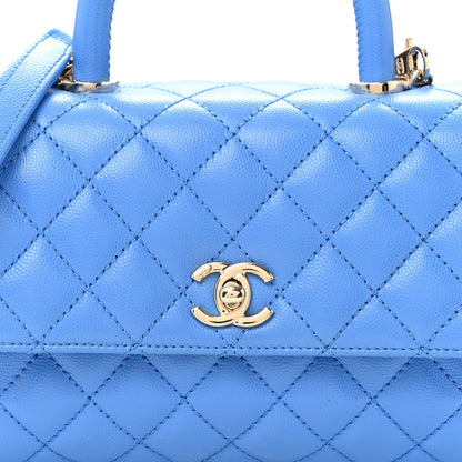 Chanel Caviar Quilted Mini Coco Handle Flap Blue 8 of 12