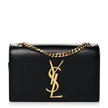 Saint Laurent Grain De Poudre Small Monogram Kate Satchel Black 1 of 10