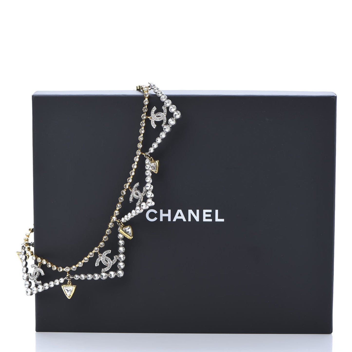 Crystal CC Choker Necklace Gold Silver