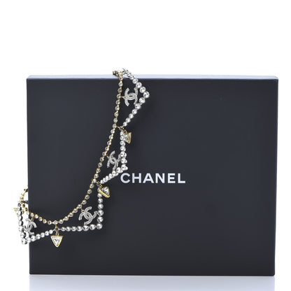 Chanel Crystal CC Choker Necklace Gold Silver 5 of 5