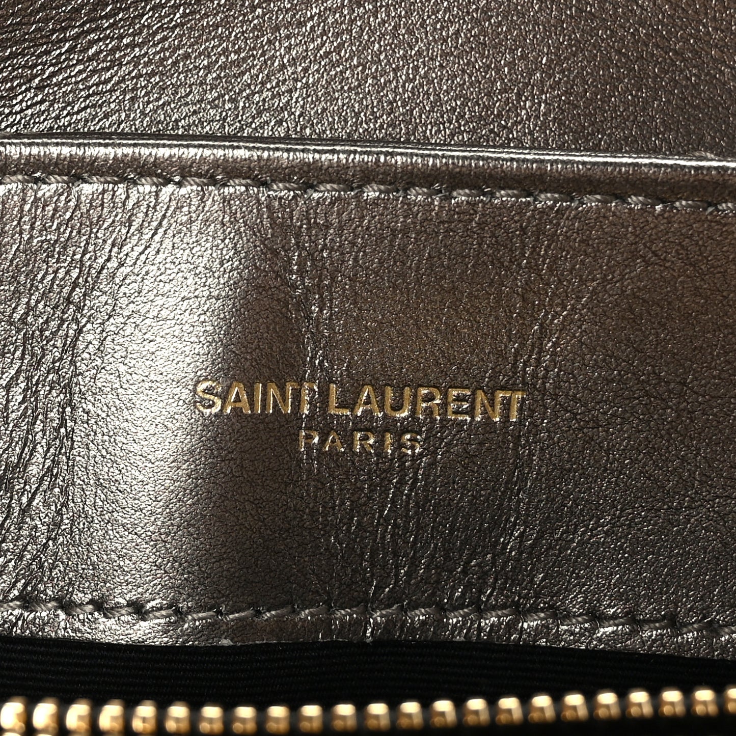 Metallic Calfskin Y Quilted Monogram Small Loulou Chain Satchel Brown Metallic