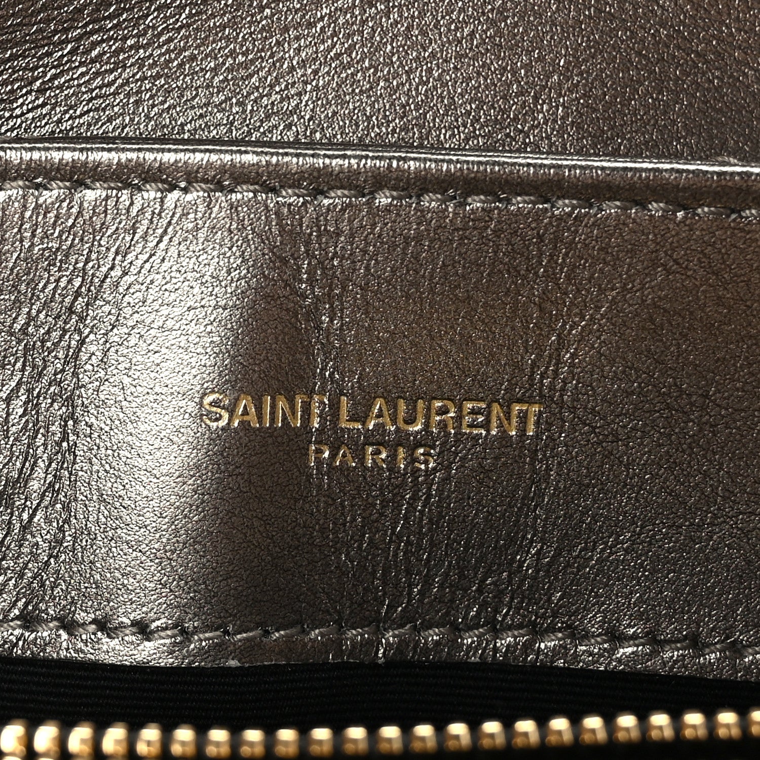 Saint Laurent Metallic Calfskin Y Quilted Monogram Small Loulou Chain Satchel Brown Metallic 6 of 11