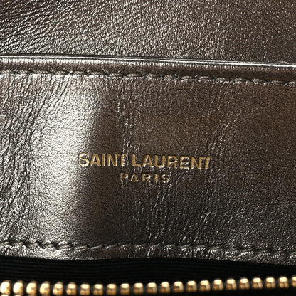 Saint Laurent Metallic Calfskin Y Quilted Monogram Small Loulou Chain Satchel Brown Metallic 6 of 11