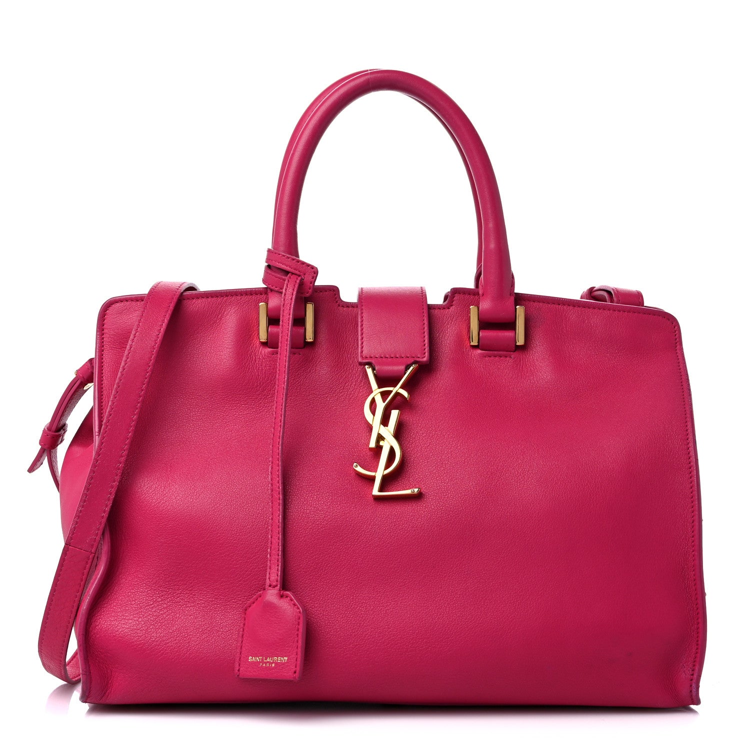 Saint Laurent Calfskin Small Monogram Cabas Fuchsia 1 of 16