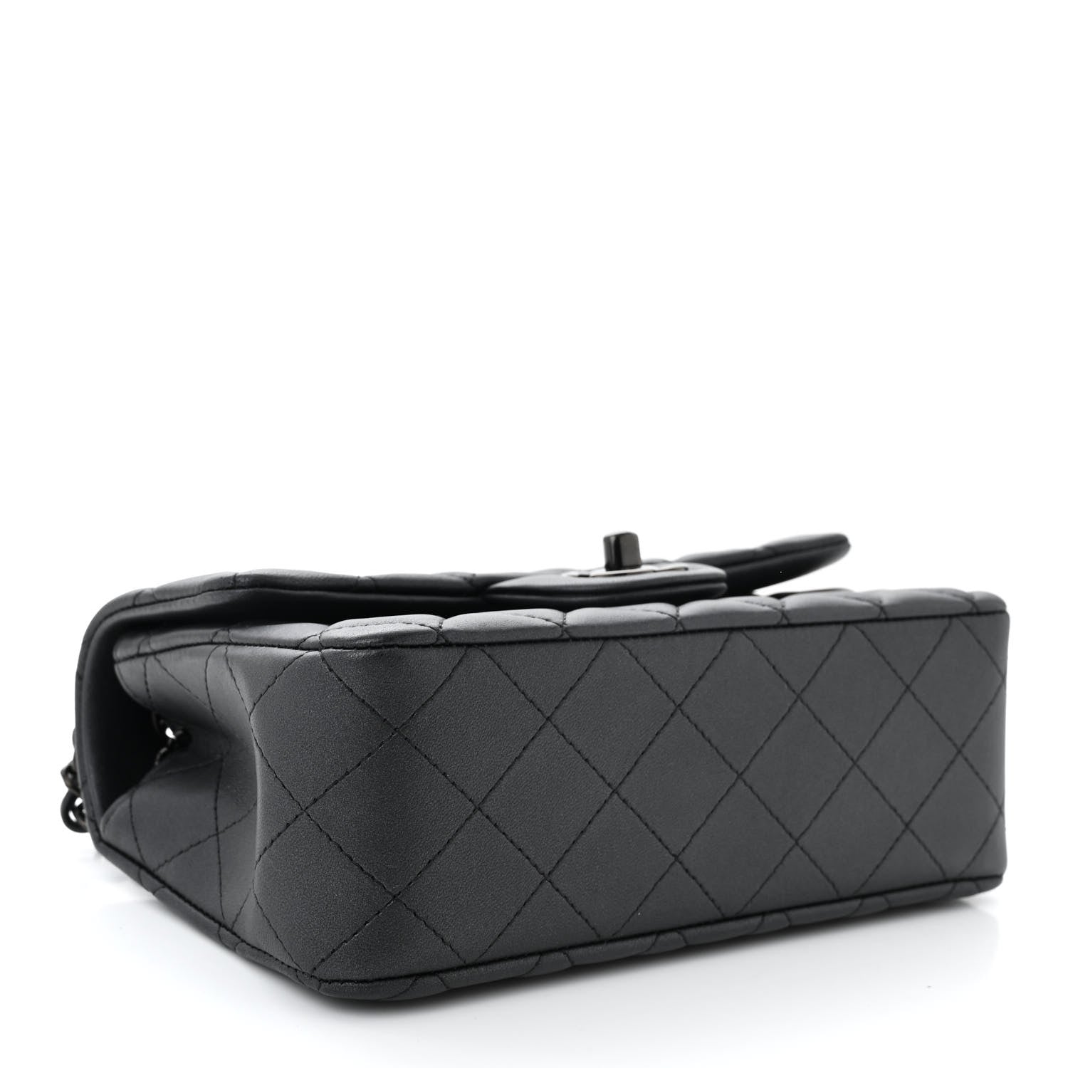 Chanel Pearly Lambskin Quilted Mini Rectangular Flap So Black 4 of 11
