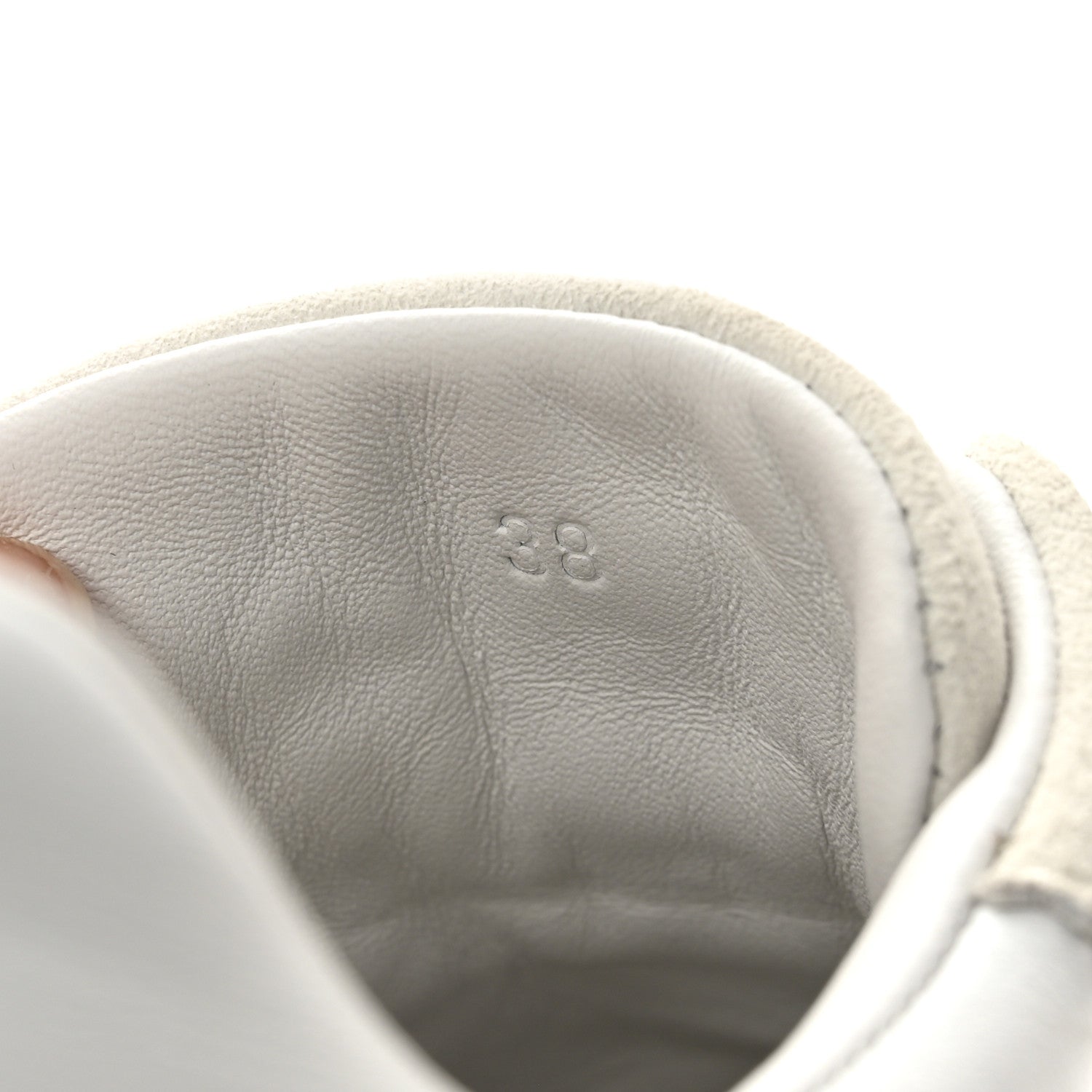 Hermes Calfskin Suede Goatskin Bouncing Sneakers 38 White Black 9 of 12