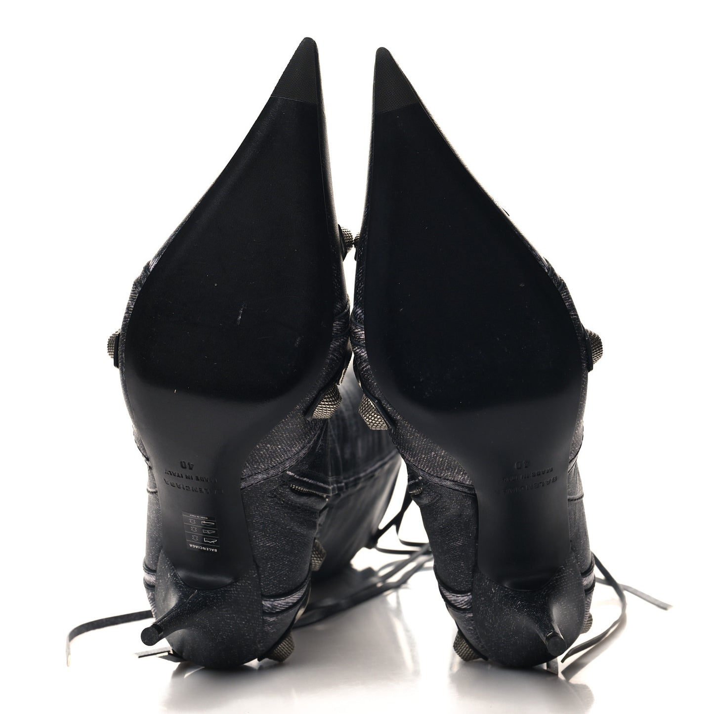 Nappa Denim Printed Cagole 90mm Boots 40 Black