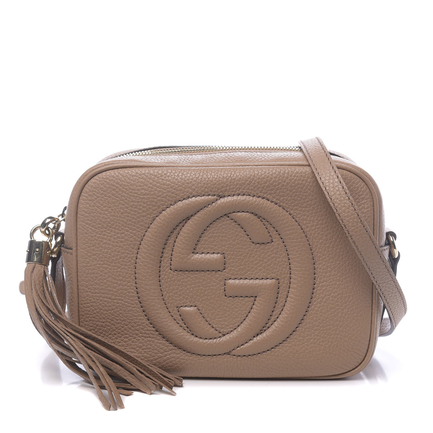 Gucci Pebbled Calfskin Small Soho Disco Bag Camelia 1 of 11