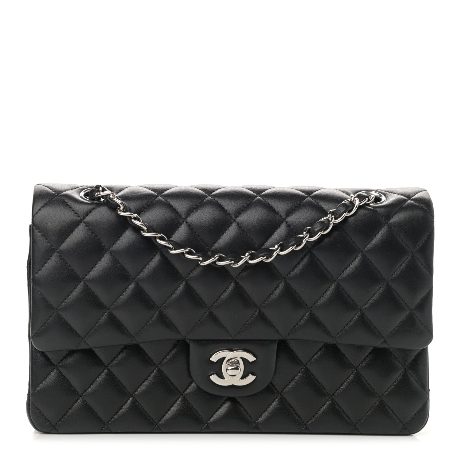 Chanel Lambskin Quilted Medium Double Flap Black 1 of 12