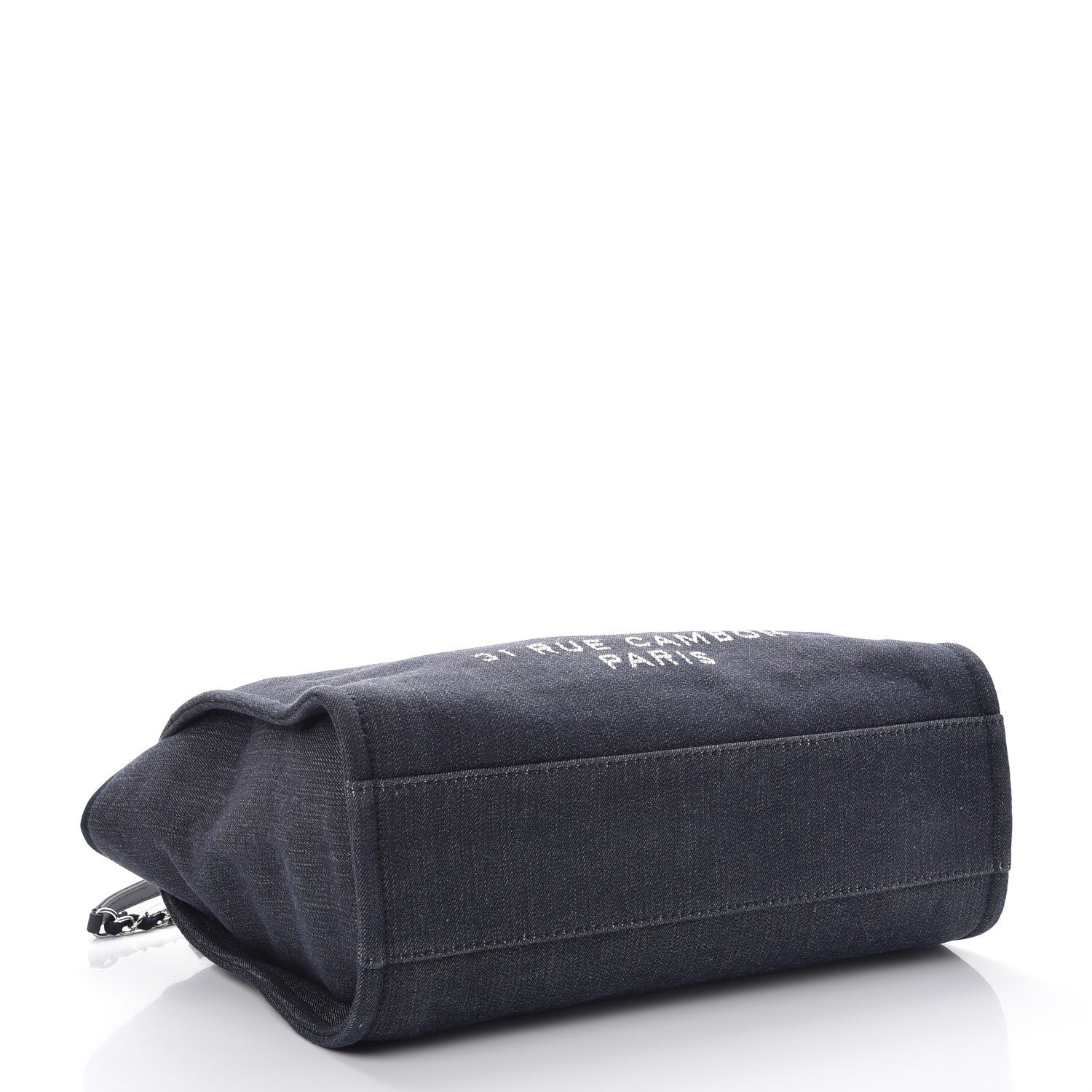 Chanel Canvas Small Deauville Tote Dark Blue 4 of 7
