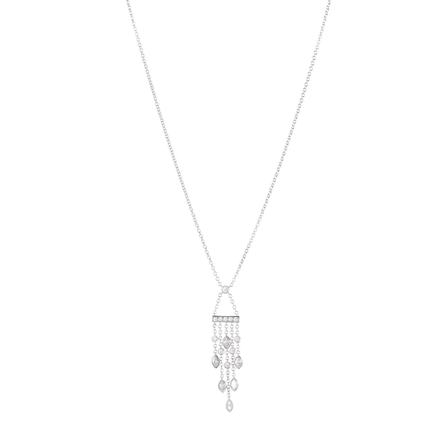 Tiffany Platinum Diamond Swing Chandelier Pendant Necklace 1 of 5