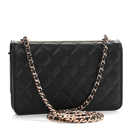 Chanel Lambskin Quilted Trendy CC Wallet On Chain WOC Black 3 of 12