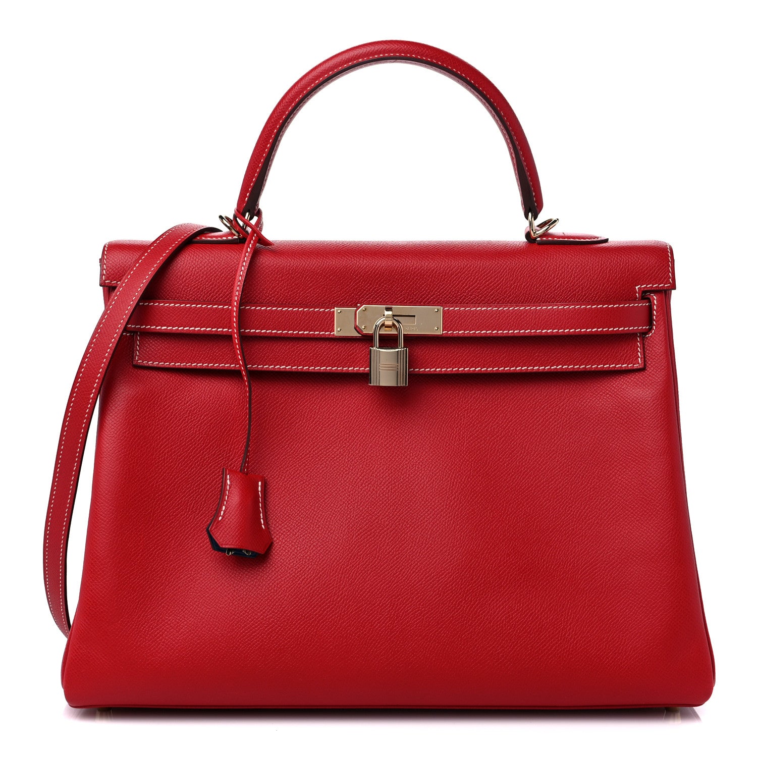 Hermes Epsom Candy Kelly Retourne 35 Rouge Casaque Bleu Thalassa 1 of 10