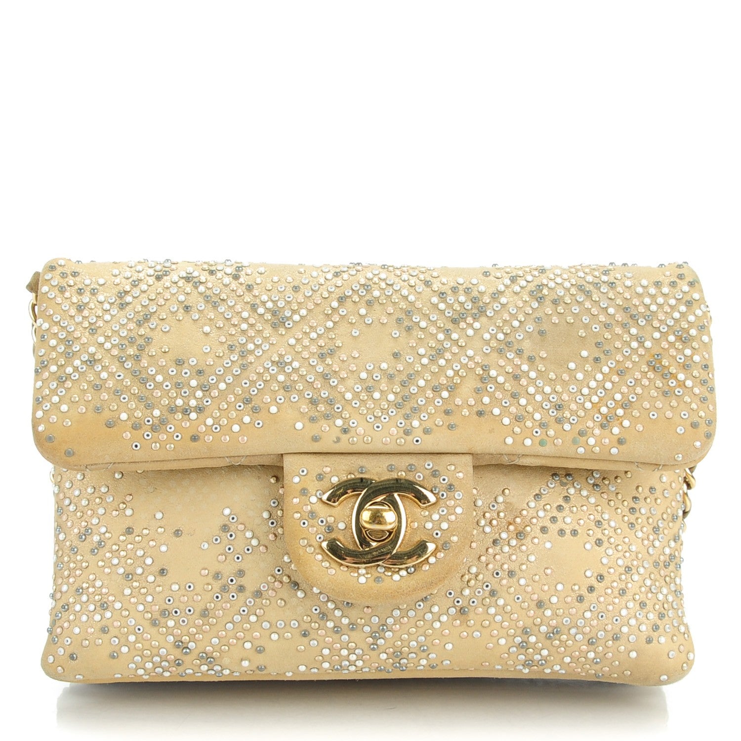 Chanel Metallic Calfskin Studded Mini Flap Gold 1 of 9