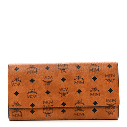 MCM Visetos Large Trifold Flap Wallet Cognac 1 of 7