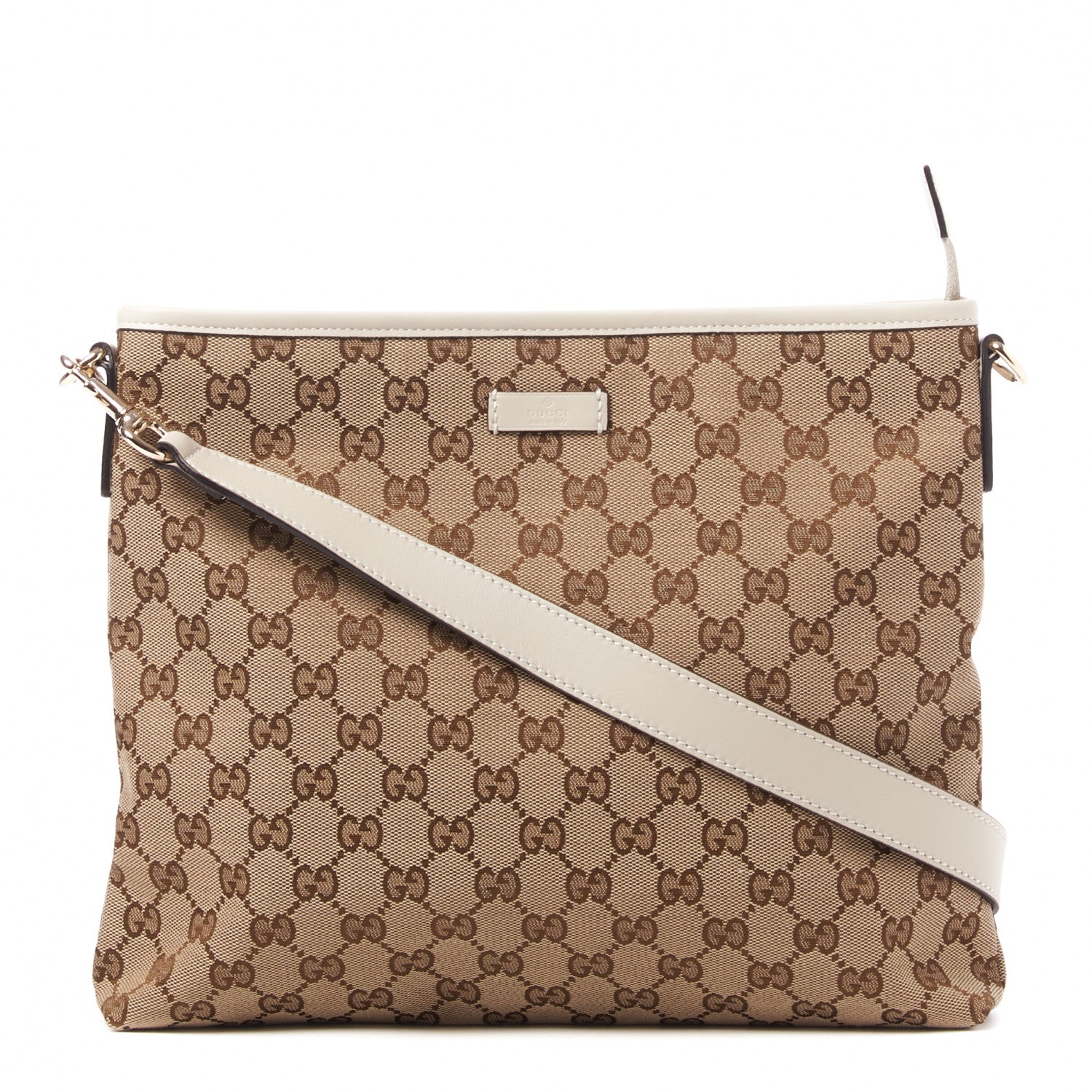 Gucci Monogram Medium Flat Messenger Bag Off White 1 of 8