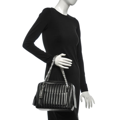 Chanel Lambskin Vertical Quilted Mademoiselle Small Camera Case Black 2 of 14