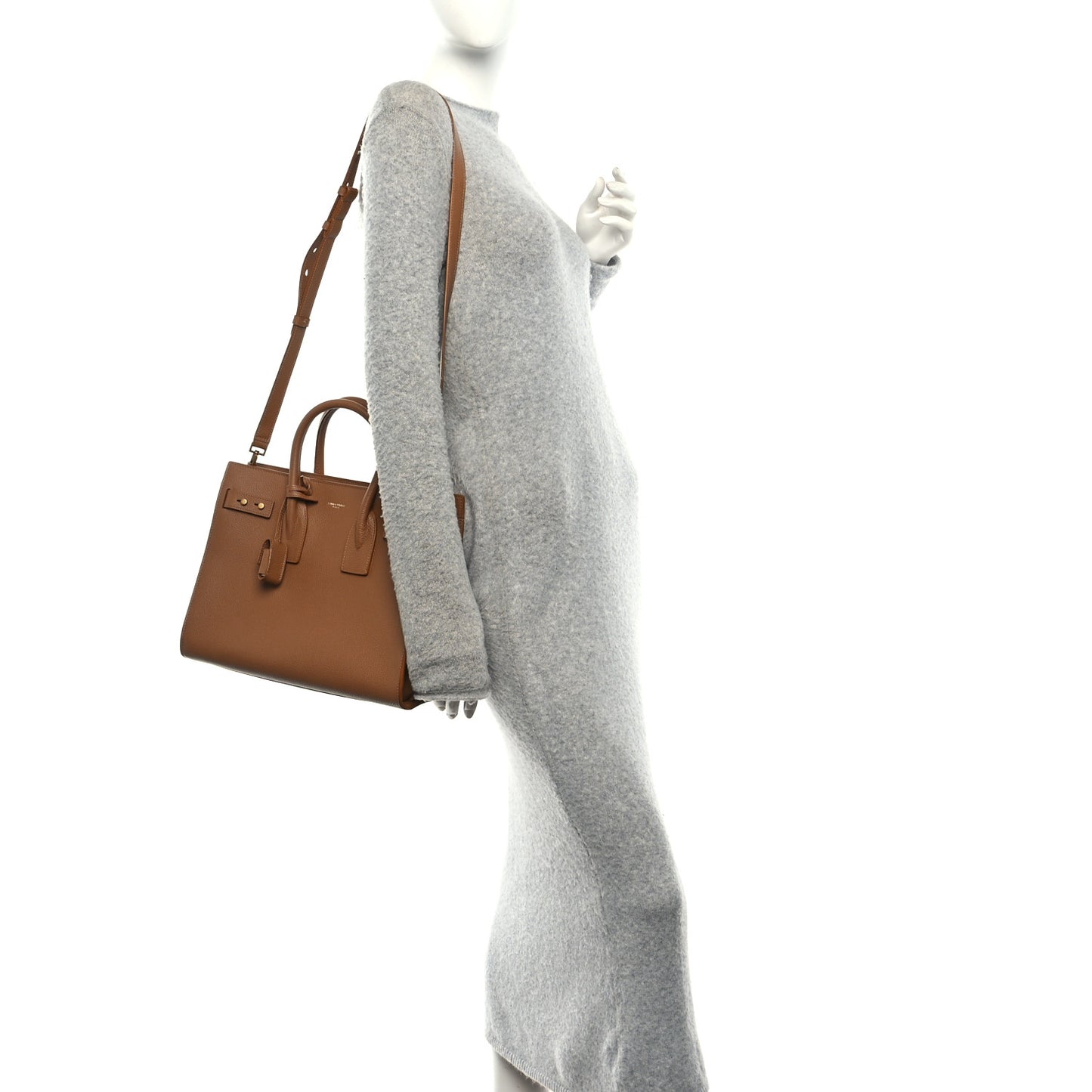 Grained Calfskin Small Sac De Jour Saddle Brown