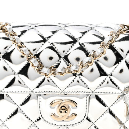 Chanel Mirror Calfskin Metallic Calfskin Quilted Hollywood Boulevard Mini Flap With Star Coin Purse Silver 8 of 11