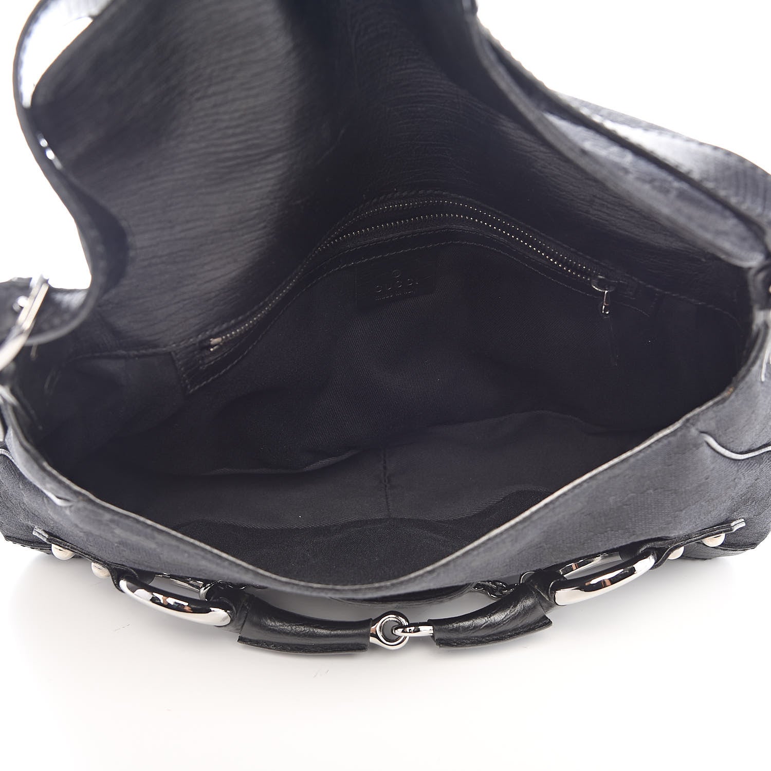 Gucci Monogram Horsebit Chain Flap Shoulder Bag Black 5 of 11