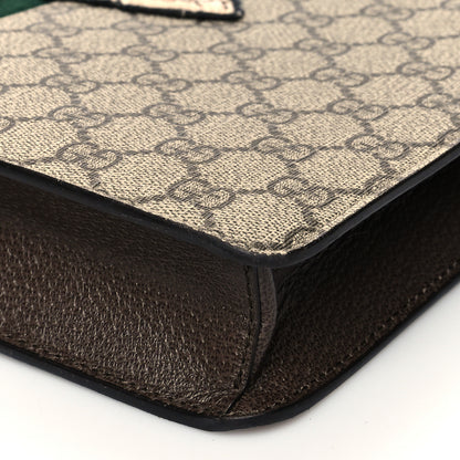 Gucci GG Supreme Monogram Web Animalier Bee Embroidered Medium Documents Holder Beige New Acero 10 of 10