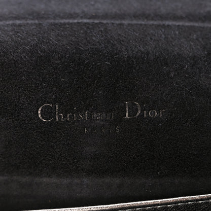 Christian Dior Metallic Calfskin Cannage Lady Dior Convertible Clutch Gunmetal 9 of 16