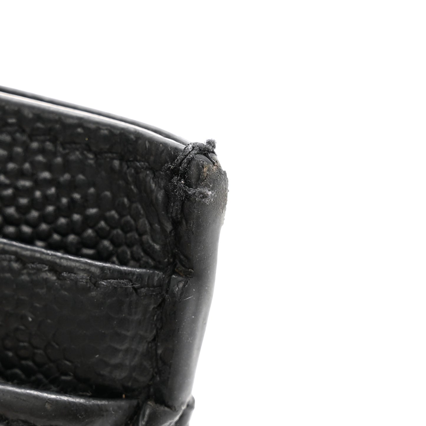 Grain De Poudre Matelasse Chevron Monogram Credit Card Case Black