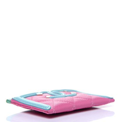 Chanel Caviar Quilted CC Filigree Card Holder Pink Blue Green 4 of 11
