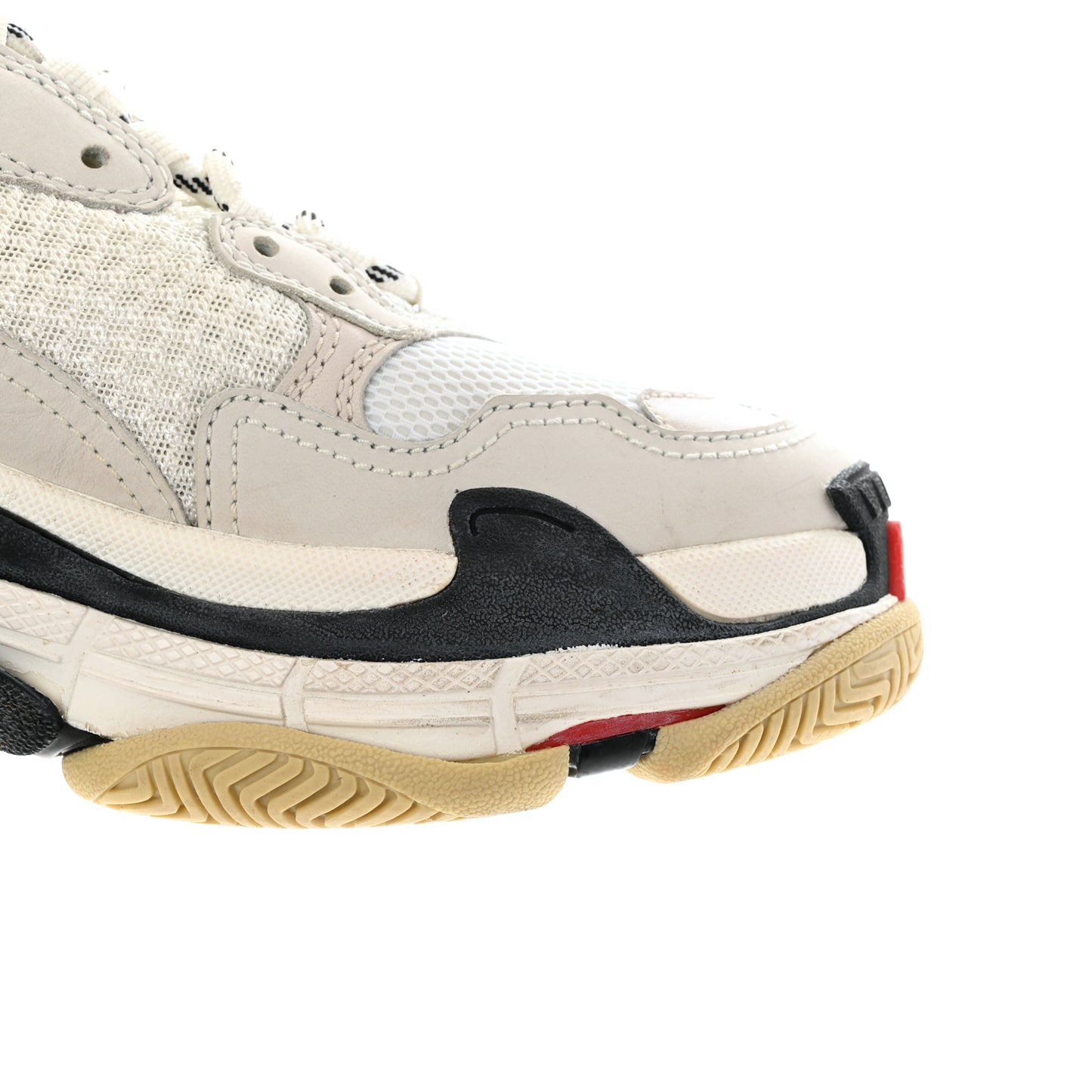 Fabric Mesh Womens Triple S Sneakers 36 Grey Red White