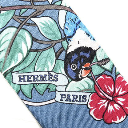 Hermes Silk Jungle Love Twilly Gris Bleuete Vert 2 of 4