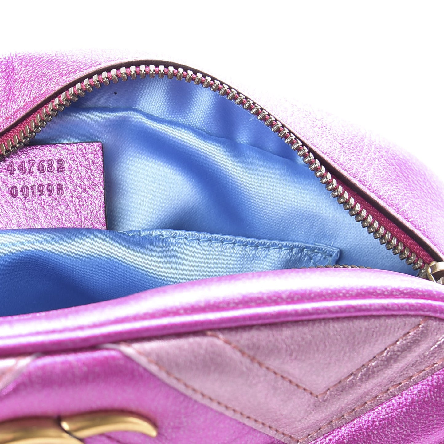 Laminated Nappa Matelasse Small GG Marmont Chain Shoulder Bag Fuxia Rosso Rosa